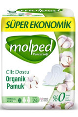 Molped Pure & Soft Organik Antialerjik İnce 24'lü Hijyenik Ped