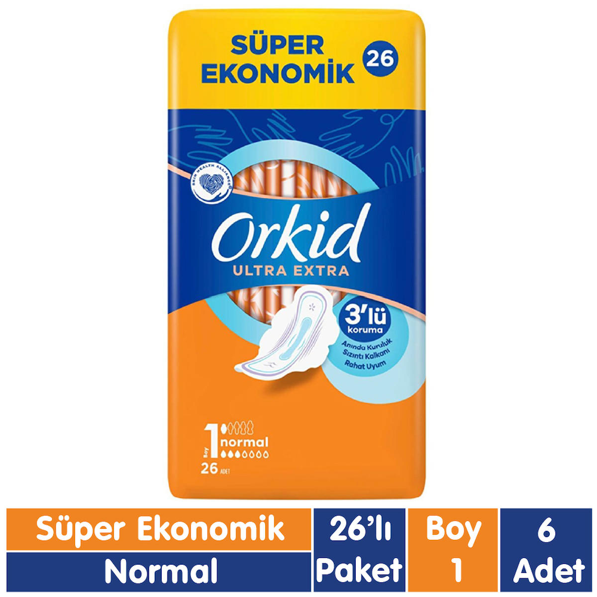 Orkid Ultra Extra İnce 26'lı Hijyenik Ped 6 Adet