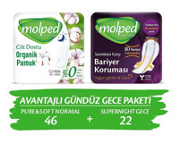 Molped Pure Soft İnce 46'lı+22'li Hijyenik Ped 2 Adet