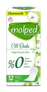Molped Pure & Soft Organik Antialerjik İnce 32'li Hijyenik Ped