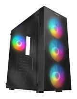 Everest FACED V1 RGB Mesh Sıvı Soğutmalı 4 Fanlı Siyah Dikey Kullanım ATX Oyuncu Bilgisayar Kasası