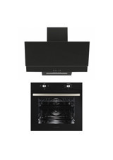 Alveus Lotus MFA 604 - MOD F17 Cam Klasik Davlumbazlı Fırın 2'li Ankastre Set Siyah