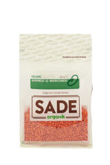 Sade Organik Kırmızı Mercimek 500 gr