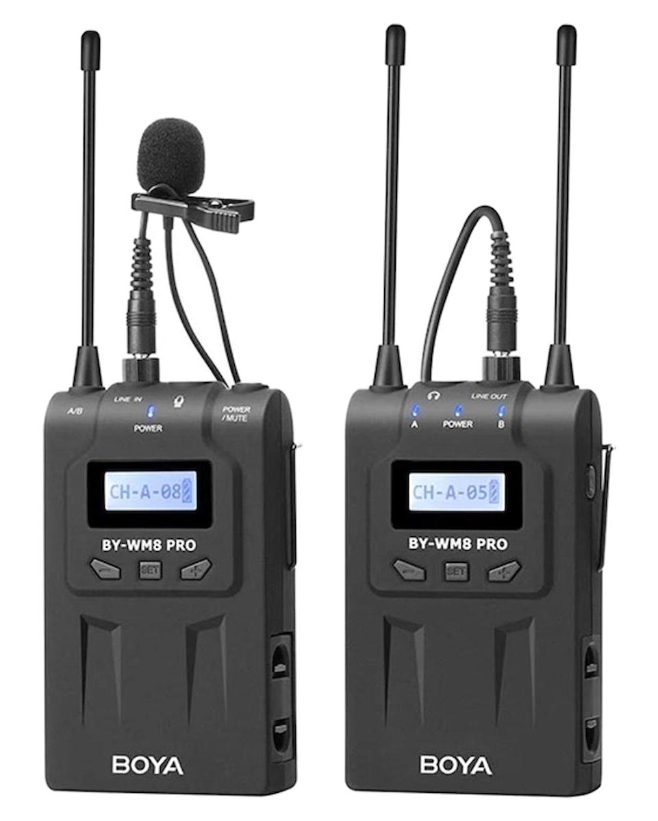 Boya BY-WM8 Pro-K1 Condenser 3.5 mm Kablosuz Yayıncı Siyah Yaka Mikrofon