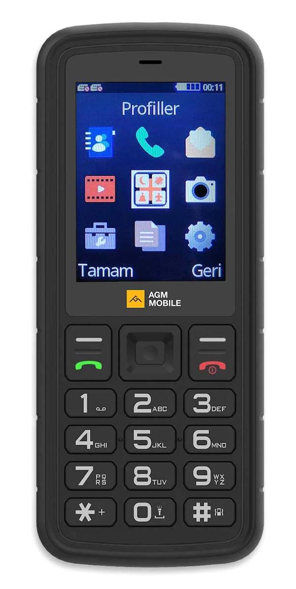 AGM Mobile M9 64 GB Hafıza 48 MB Ram 2.4 inç 2 MP Çift Hatlı LCD Ekran Tuşlu Cep Telefonu Siyah