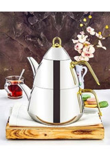 Evimsaray Şahika S1199 Çelik Çaydanlık Altın-İnox