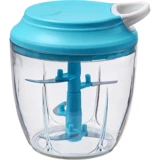 Bluebrush 1000 ml Plastik Hazneli 5 Bıçaklı İpli Doğrayıcı Mavi