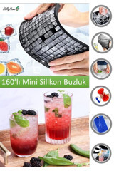 Hollyhome Silikon Mini Antrasit Küp Buz Kalıbı