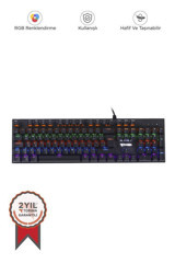 Torima TK-05 İngilizce Q RGB 104 Tuşlu Black Switch Kablolu Siyah Mekanik Gaming Klavye