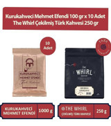 Kurukahveci Mehmet Efendi Türk Kahvesi 10 x 100 G + The Whirl Çekilmiş Türk Kahvesi 250 G