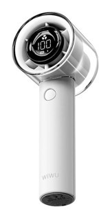 Wiwu Wi-FS010 Hurricane Serisi Bilek Askı İpli Dijital Led Göstergeli Portatif Soğutucu El Fanı Beyaz