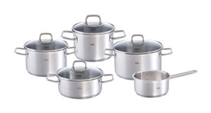 Fissler Viseo 9 Parça Cam Kapaklı Çelik Saplı Çelik Tencere Seti