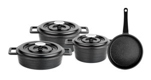 Schafer Pro Cast 7 Parça Döküm Kapaklı Döküm Saplı Döküm Tencere Seti