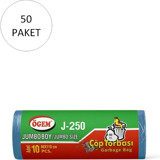 Ögem J-250 Jumbo Boy 80x110 cm Çöp Poşeti 10x50 Adet Mavi