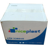 Niceplast Orta Boy 55x60 cm Çöp Poşeti 20x50 Adet Mavi