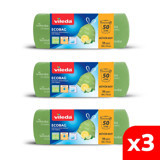 Vileda Limon Kokulu Büzgülü Büyük Boy 68x73 cm Çöp Poşeti 3x10 Adet Yeşil