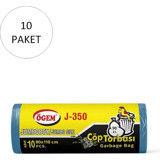 Ögem J-350 Jumbo Boy 80x110 cm Çöp Poşeti 10x10 Adet Mavi