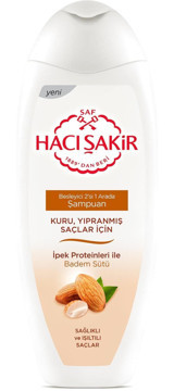 Hacı Şakir Arındırıcı Kuru Düz Saçlar İçin Badem Parabensiz Kremsiz Şampuan Unisex Şampuanı 500 ml
