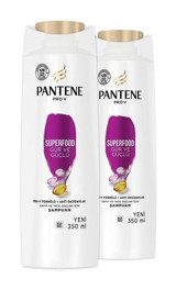 Pantene Superfood Gür ve Parlak Arındırıcı Düz Saçlar İçin Kremsiz Şampuan Unisex Şampuanı 350 ml