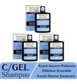 Derma CC Saç Dökülmesine Karşı Düz Saçlar İçin Kremsiz Şampuan Unisex Şampuanı 3x500 ml