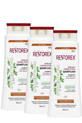 Restorex Kuru Düz Saçlar İçin Parabensiz Kremsiz Şampuan Unisex Şampuanı 3x500 ml