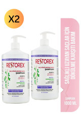 Restorex Saç Dökülmesine Karşı Düz Saçlar İçin Parabensiz Kremsiz Şampuan Unisex Şampuanı 1000 ml
