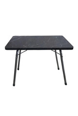 Egemodüler 60x45 cm Dikdörtgen Ahşap Katlanır Kamp Masası Siyah Mermer