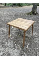 Bigwoodworkers 50x50 cm Çantalı Kare Ahşap Katlanır Kamp Masası Kahverengi