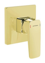 Artema A4275123 Zamak Çiftli Aç Kapa Ankastre Kare Banyo Bataryası Altın