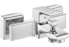 E.C.A 102102469 Krom Kaplama Çiftli Aç Kapa Solo Kare Banyo Bataryası Krom