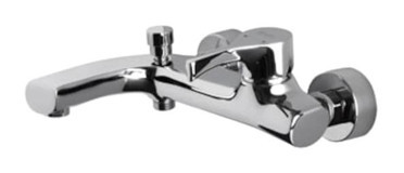 Newarc 901511 Pirinç Çiftli Aç Kapa Yarı Ankastre Kare Banyo Bataryası Krom
