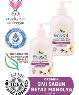 Ecos3 Beyaz Manolya Nemlendiricili Organik 2'li 500 ml Sıvı Sabun
