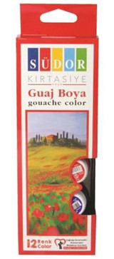 Südor SD525 Çok Renkli 12 x15 ml Guaj Boya Seti