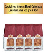 Mehmet Efendi Sade Kolombiya Arabica Çekirdek Filtre Kahve 4x500 gr