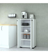 Mobilique Bella 2 Kapaklı 4 Raflı Çok Amaçlı Dolap Beyaz 110x55 cm
