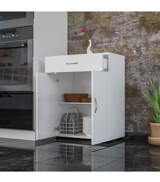 Modilayn 2 Kapaklı Çekmeceli 2 Raflı Çok Amaçlı Dolap Beyaz 80x54 cm