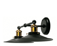 Retro Mafsallı 2'li Metal Aplik Siyah