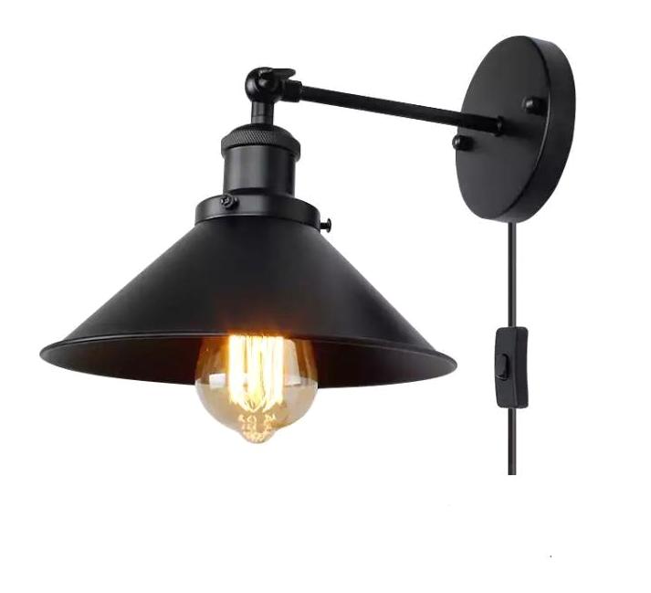 Rsylight Retro Rustik Metal Aplik Siyah