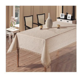 Estelica Dertsiz Polyester 160x220 cm Dikdörtgen Masa Örtüsü Krem