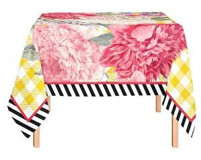 Helen George Virginia Polycotton 160x160 cm Kare Masa Örtüsü Çok Renkli