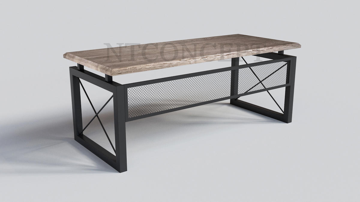 Ntconcept Win 76x85x100 cm Ahşap Gövdeli Metal Ayaklı Ceviz Çalışma Masası