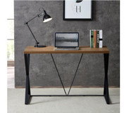 Hitit Dekorasyon Holly 76x60x120 cm Metal-MDF Gövdeli Ceviz-Siyah Çalışma Masası