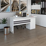 Kenzlife Dolaplı 75x80x130 cm Suntalam Gövdeli Beyaz Çalışma Masası
