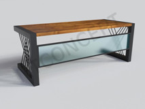 Ntconcept Dina 76x100x100 cm Ahşap Gövdeli Metal Ayaklı Kahverengi Çalışma Masası