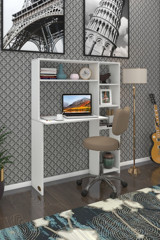 Kenzlife Dolaplı 140x20x100 cm Suntalam Gövdeli Beyaz Çalışma Masası