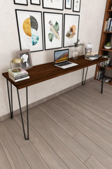 Woodesk CPT4621 75x50x180 cm Masif Gövdeli Koyu Ceviz Çalışma Masası