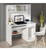 Aden Home Kitaplıklı Çekmeceli Dolaplı 151x55x110 cm Mdf Gövdeli Beyaz Çalışma Masası