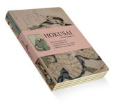 Retronote Hokusai A6 Çizgisiz Düz Küçük Boy Kahverengi 4'lü Set Not Defteri