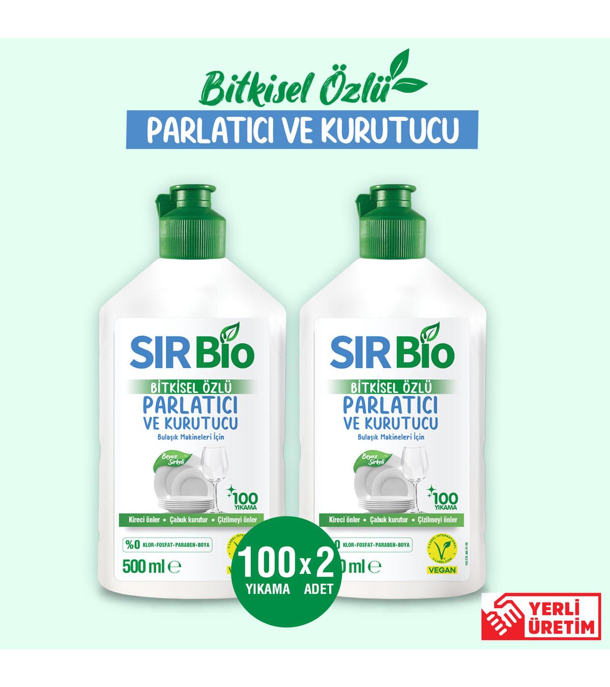 Sır Bio Bitkisel Özlü Bulaşık Makinesi Parlatıcısı 2x500 ml