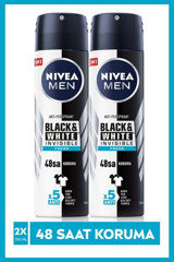 Nivea Black&White Invisible Fresh Pudralı Ter Önleyici Sprey Erkek Deodorant 2x150 ml